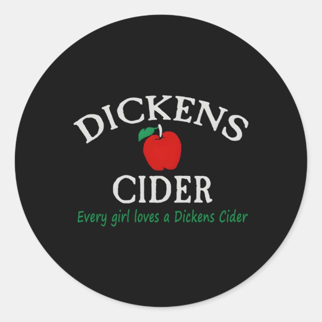 Pegatina Redonda Dickens Cider Hood (Anverso)