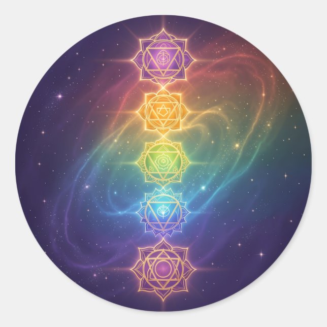 Pegatina Redonda Die 7 Chakren´11 (Anverso)