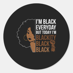 Pegatina Redonda Diecinueve Mujer Negra Africana Afroamericana H