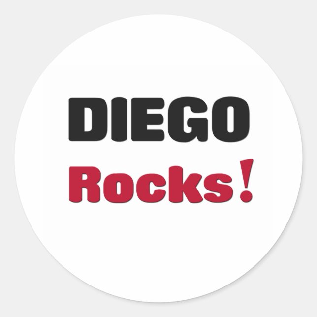 Pegatina Redonda Diego Rocks (Anverso)