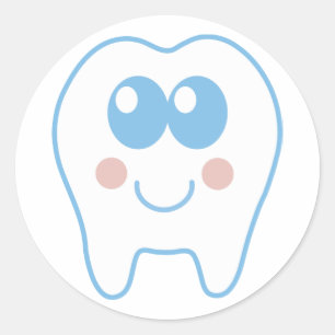 Pegatina Redonda Diente dental suave