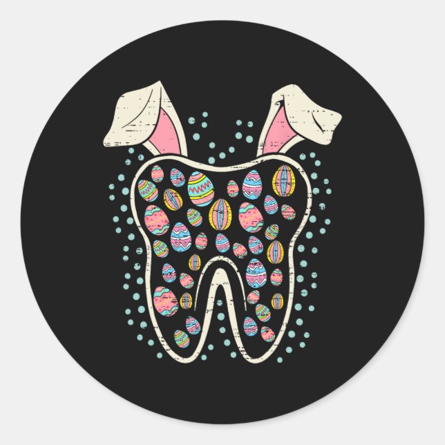 Pegatina Redonda Diente Diente Diablos Dientes Dientes Dientes Dien (Anverso)