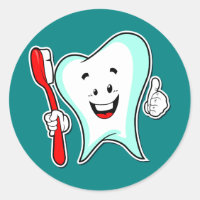 Diente Personalizado feliz con cepillo de dientes