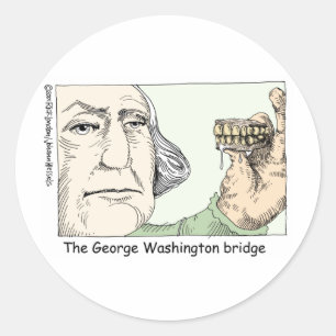 Pegatina Redonda Dientes de George Washington Regalos Divertidos y