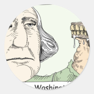 Pegatina Redonda Dientes de George Washington Regalos Divertidos y