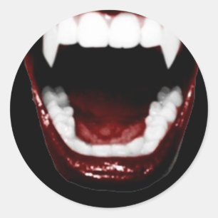Pegatina Redonda "Dientes de vampiro"