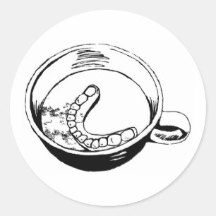 Pegatina Redonda Dientes falsos