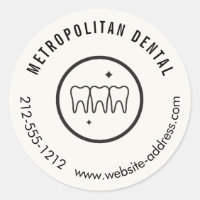 Dientes modernos con logotipo negro marfil