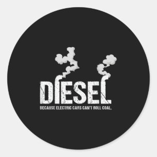 Pegatina Redonda Diesel porque eléctrico no puede rodar camión de c