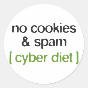 Pegatina Redonda Dieta cibernética - Sin cookies y spam