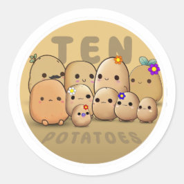 Pegatina Redonda Diez papas