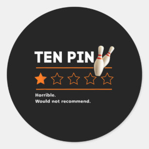 Pegatina Redonda Diez pines Una estrella de revisión Horrible no re