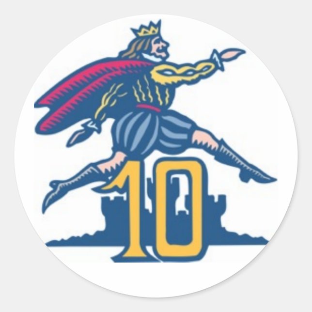 Pegatina Redonda Diez señores a saltar (Anverso)