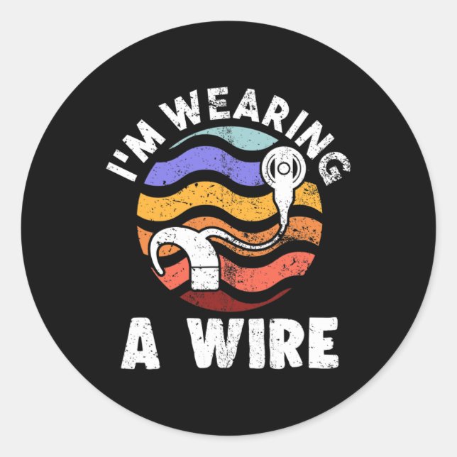 Pegatina Redonda Difícil De Escuchar Diversas Conversaciones de ASL (Anverso)