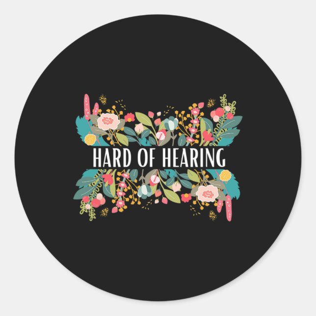 Pegatina Redonda Difícil de escuchar el diseño de alerta y concienc (Anverso)