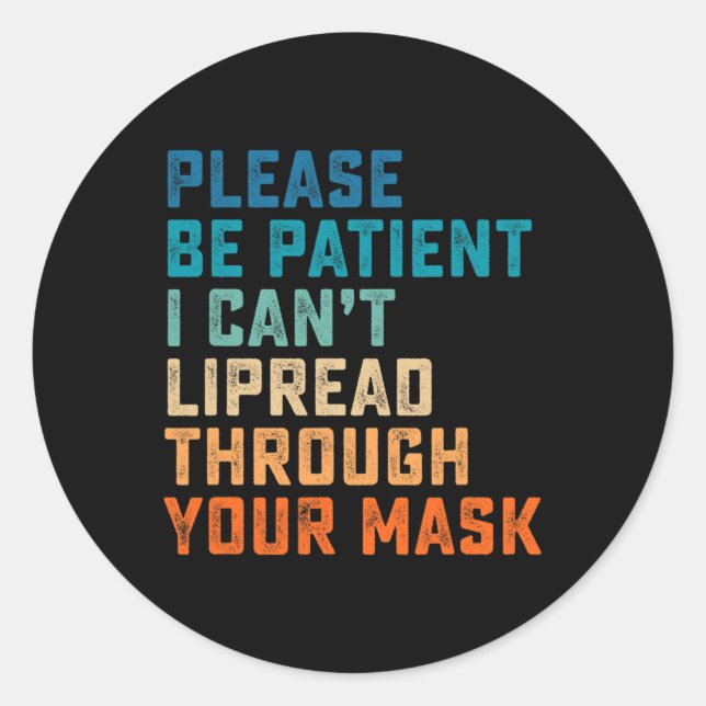 Pegatina Redonda Difícil De Escuchar El Rótulo De Ataque De Ataque  (Anverso)