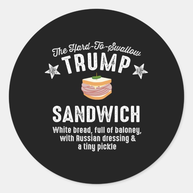 Pegatina Redonda Difícil de tragar para Trump (Anverso)