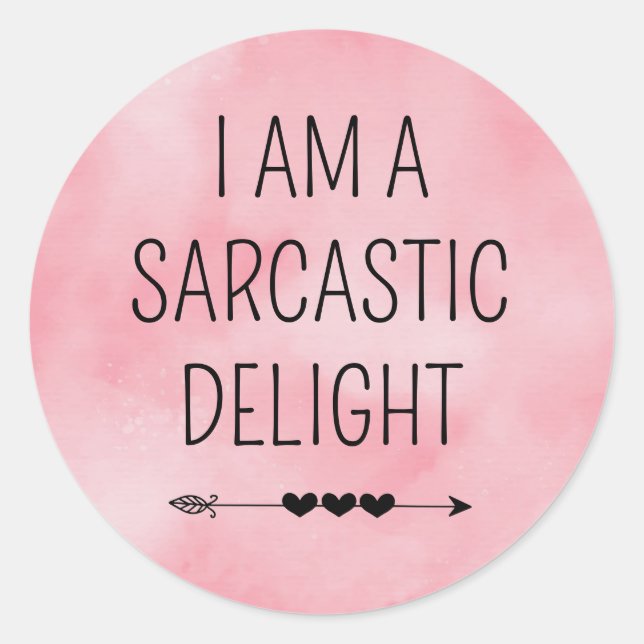 Pegatina Redonda Difícil deslumbramiento sarcástico (Anverso)