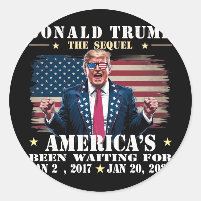 Pegatina Redonda Difícil elección del presidente Donald Trump para  (Anverso)