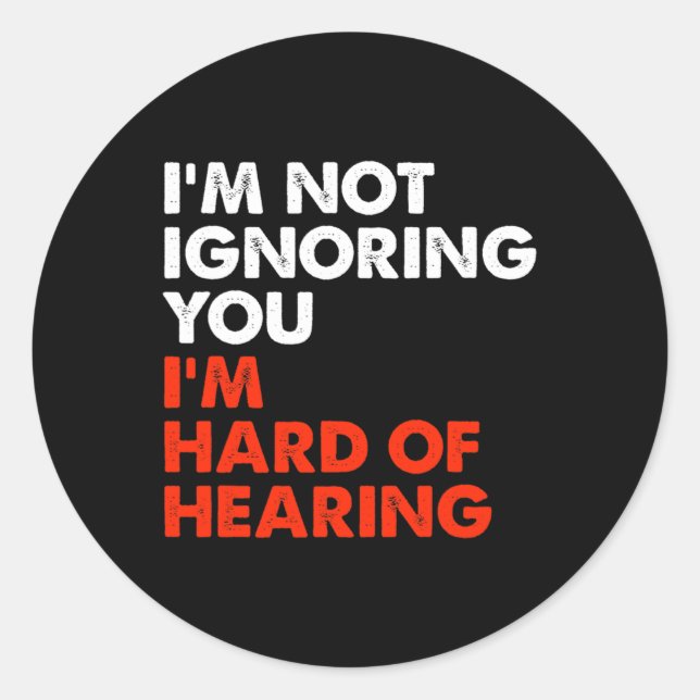 Pegatina Redonda Difícil escuchar burlas sobre el lenguaje de Rótul (Anverso)