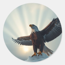 Pegatina Redonda Difunde sus alas, abrace el mundo |