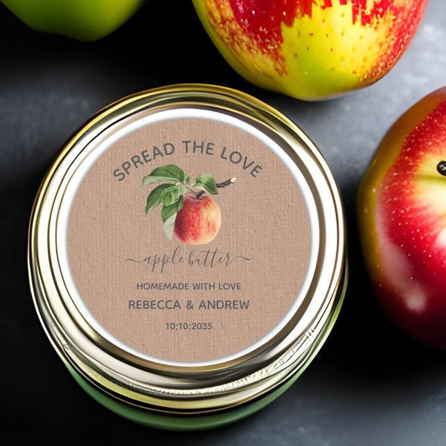 Pegatina Redonda Difundir el amor Apple Butter Kraft Paper Favor (Subido por el creador)