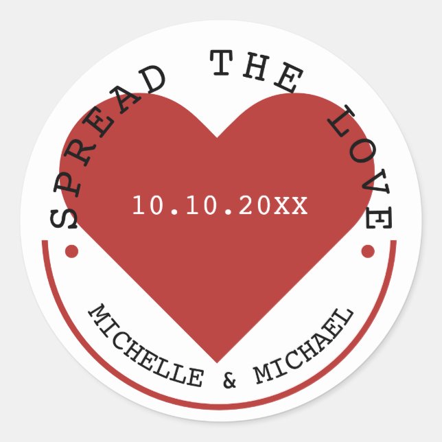 Pegatina Redonda Difundir El Amor Jam Jelly Wedding Favor (Anverso)