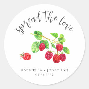 Pegatina Redonda Difundir El Amor Raspberry Jam Wedding Favor Class