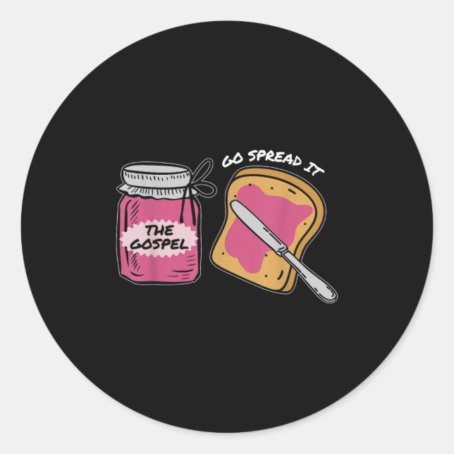 Pegatina Redonda Difundir Evangelio, Divertido Verso De Biblia (Anverso)