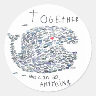 Pegatina Redonda difundir la ballena