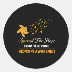 PEGATINA REDONDA DIFUNDIR LA ESPERANZA DE CONCIENCIA DE LOS CRPS RS