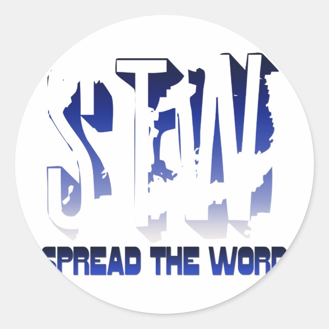 Pegatina Redonda Difundir la palabra cristiana (Anverso)