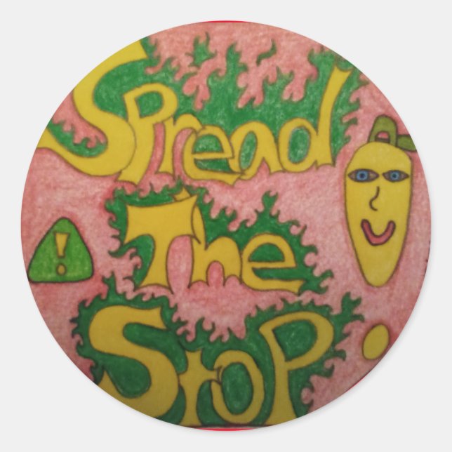 Pegatina Redonda Difundir la parada (Anverso)