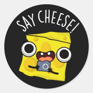 Pegatina Redonda Digamos un gracioso fotógrafo chino Pun Dark BG