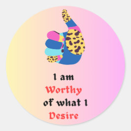 Pegatina Redonda Digno de valor