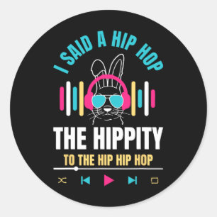 Pegatina Redonda Dije Hip La Hippity Para Saltar Hip Hop Bunny Dive