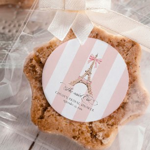 Pegatina Redonda Dijo Oui París Arco Torre Eiffel LLUVIA DE REGALOS