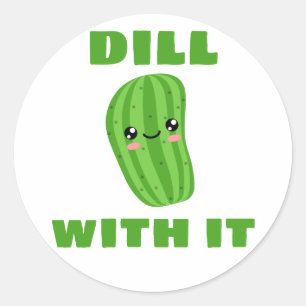 Pegatina Redonda Dill con ella