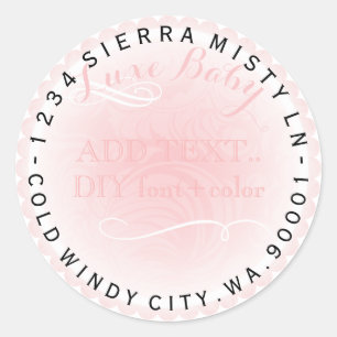 Pegatina Redonda Dillie rosa de PixDezines con desplazamiento