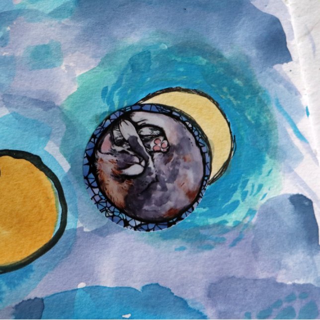 Pegatina Redonda Diluir Calico Cat Cuddle Maine Coon Cats (Subido por el creador)