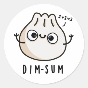 Pegatina Redonda Dim-sum Funny Dimsum Math Pun