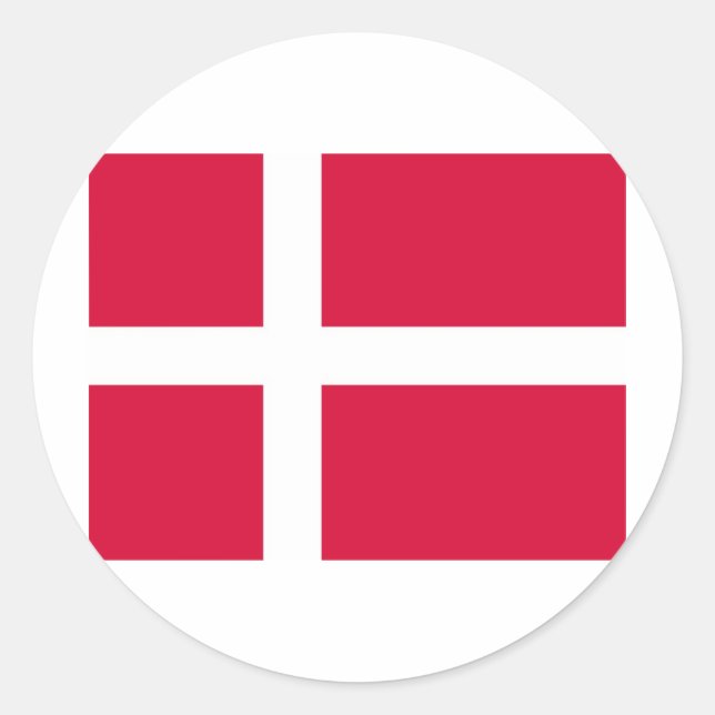 Pegatina Redonda Dinamarca (Anverso)