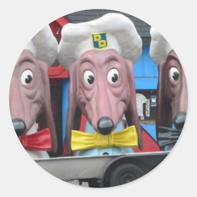 Pegatina Redonda Diner Dogs (Anverso)