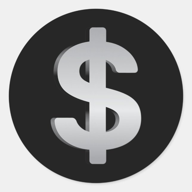 Pegatina Redonda Dinero Y Moneda (Anverso)