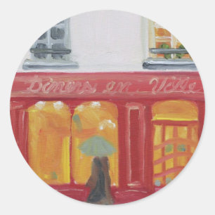 Pegatina Redonda "Diners en Ville"