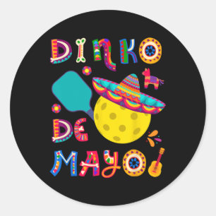 Pegatina Redonda Dinko De Mayo Divertido Cinco De Mayo Divertido Pi
