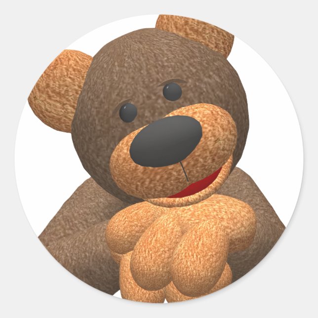 Pegatina Redonda Dinky Bear (Anverso)