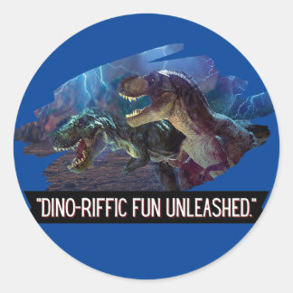 Pegatina Redonda dino - fabuloso fundesleashed