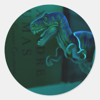 Pegatina Redonda Dino verde