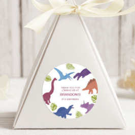 Pegatina Redonda Dinosaur Cute Dino Kid Fiesta de Cumpleaños Favor